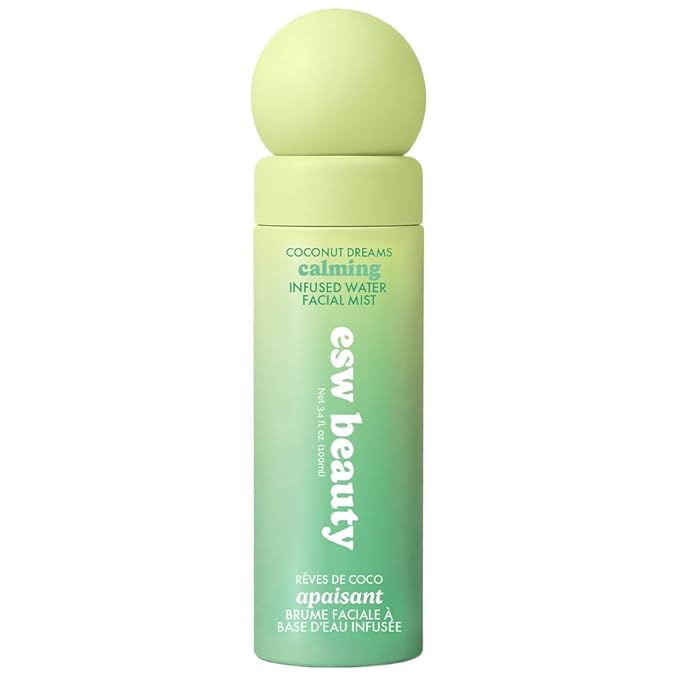 ESW Beauty Coconut Dreams Facial Mist - Hydrating Face Mist - Makeup Primer & Setting Spray - Unscented Face Toner for Sensitive Skin with Coconut Water, Cucumber & Aloe 3.4oz