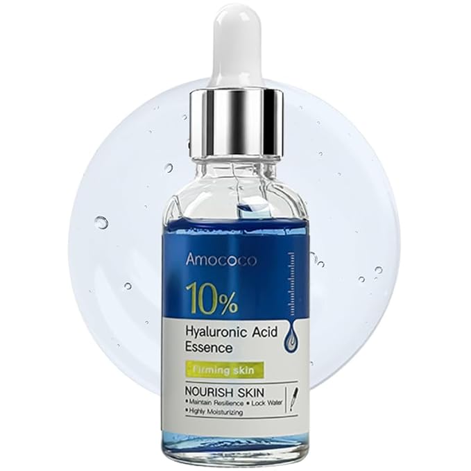 Hyaluronic Acid Serum for Face, Daily Hydrating Face Serum, Anti-Aging Essence with Glycerin, Fragrance Free, for Plumper, Smoother, 1.1 Fl Oz