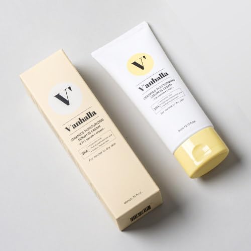V’anhalla Ceramide Moisturizing Serum in Cream 2.70fl.oz. | Vegan, Deep moisturizing, Nourishing, Glow skin. Daily facial moisturizer with Ceramide NP, 3 types of Hyaluronic acids, Panthenol