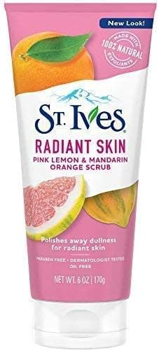 St. Ives Radiant Skin Pink Lemon and Mandarin Orange Face Scrub 6 oz (Pack of 2)