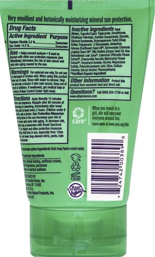 Alba Botanica Sunscreen Lotion, Sensitive Mineral, SPF 30, Fragrance Free, 3 oz (Pack of 2)