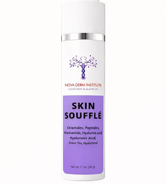 Skin Soufflé Hydrating Face Moisturizer for Dry & Sensitive Skin – Moisturizer with Niacinamide, Peptides, Ceramides, Non Comedogenic (1.7 oz/ 30 gm)