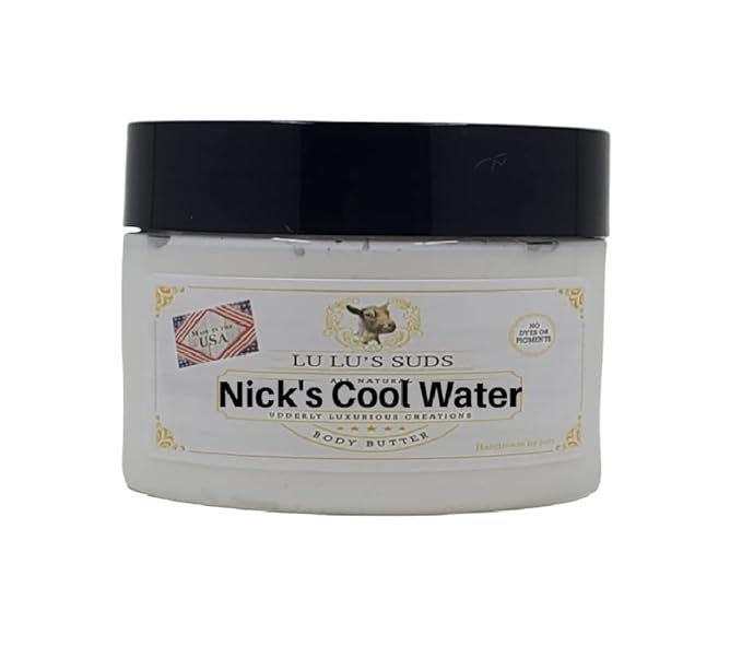 Lu Lu's Suds Hand Made All Natural Body Butter (4 oz, Nick's Cool Water)