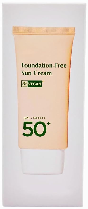 Foundation Free Sun Cream 50ml / 1.69 fl oz SPF50+ PA++++, Vegan Sunscreen SPF50+