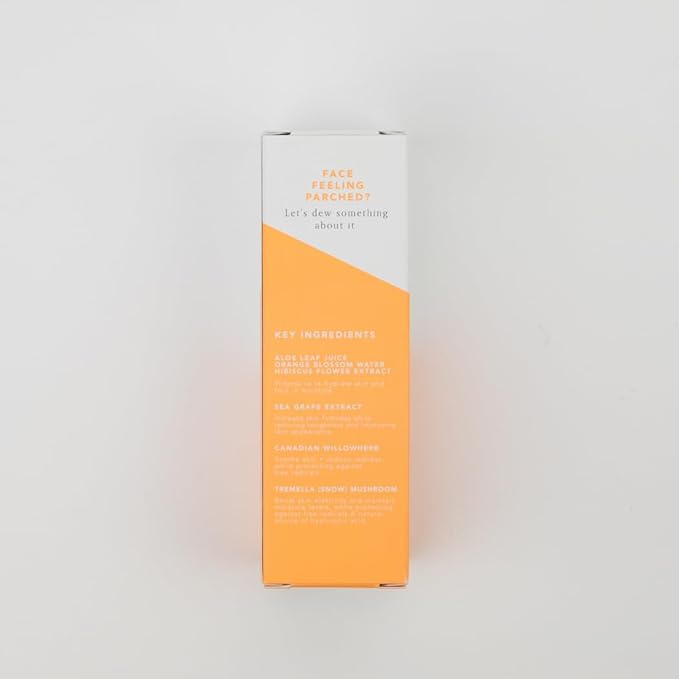 Hydrating Facial Mist Spray 3.4 fl oz - Dew Me Orange Blossom - Vegan Clean Beauty Face Mist - With Aloe, Hibiscus, Sea Grape and Snow Mushroom - Made in USA - Makeup Setting and Glow Spray