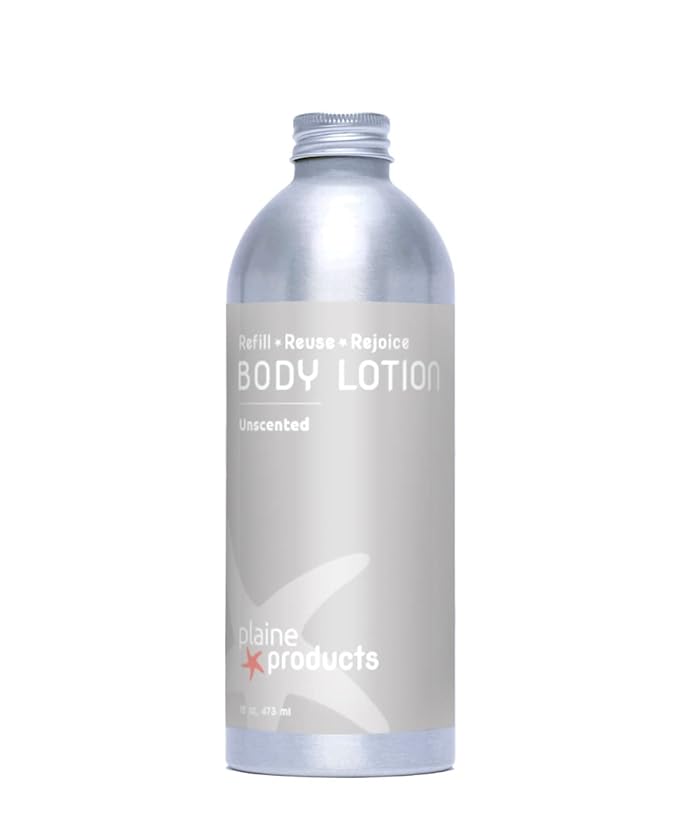 Plaine Products Eco-Friendly Body Lotion - Unscented - Sulfate/Paraben/Phthalate Free, 16 oz (Refill Bottle - No Pump)