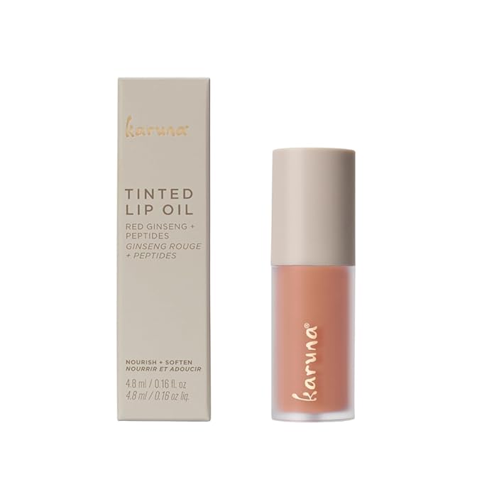 Karuna Skin - Tinted Lip Oil, Soothing & Moisturizing Lip Products with Peptides, Antioxidants, Hydrating Flattering Vegan Lip Tint (Soar)