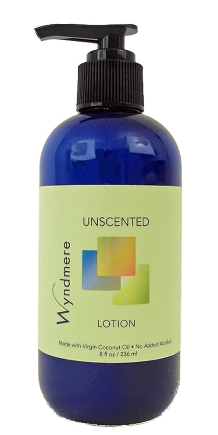Wyndmere Unscented Lotion - All Natural Unscented Moisturizing Lotion for Sensitive Skin - Face & Body Lotion with Certified Organic Virgin Coconut Oil - 8oz