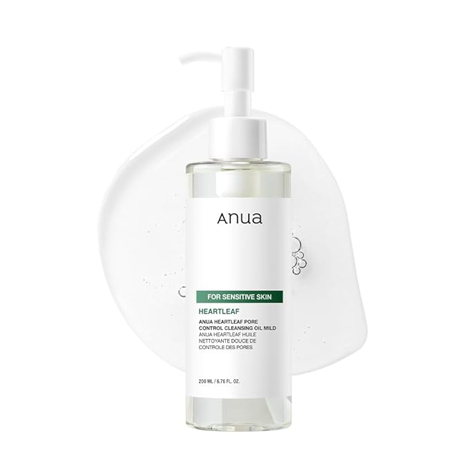ANUA Heartleaf Pore Cleansing Oil MILD, Sensitive Skin Face Wash, Oil Cleanser for Face, Makeup Cleanser, Korean Skin Care, Non-Comedogenic, Fragrance Free, 6.76 fl oz