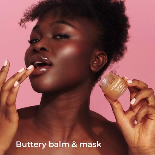 MCoBeauty - Double Duty Lip Mask - Contains Coconut Oil and Vitamin E Lip Balm for Day or Overnight Mask - Caramel Latte Scent - Skin Care and Makeup Accessories - - 15g
