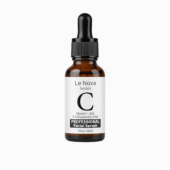 Le Nova Vitamin C Serum for Face – Brightening, Anti-Aging, Hydrating & Fragrance-Free – Lightweight Serum for Sensitive, Acne-Prone & Dry Skin – With Hyaluronic Acid, Aloe Vera & Vitamin E – 1 fl oz