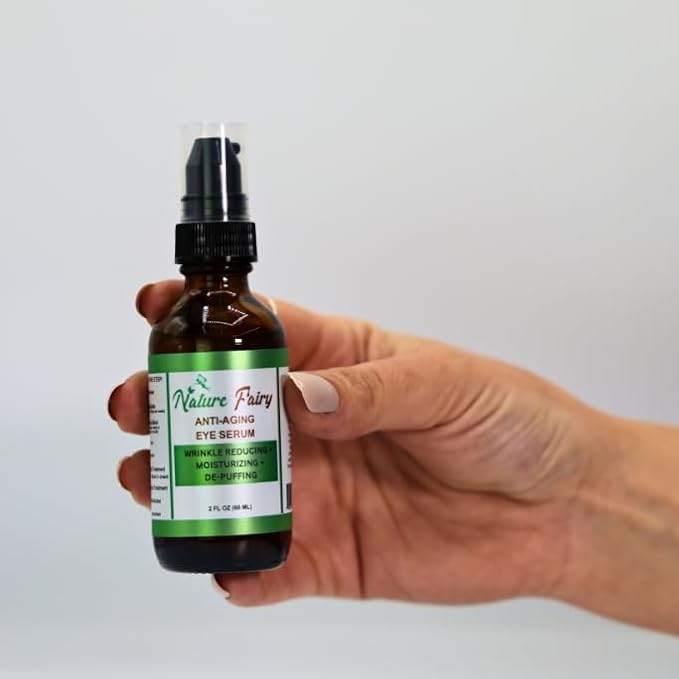 Anti-Aging Eye Serum, Natural De-Puffing Moisturizing Treatment for Dark Circles, Wrinkles, With Cucumber, Hyaluronic Acid, Caffeine, 2 Fl Oz
