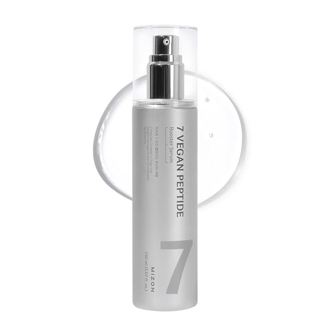 MIZ.ON 7 Vegan Peptide Booster Serum Korean Anti-Aging Face Serum with Niacinamide & Hyaluronic Acid Hydrating Firming & Smoothing Skincare for Fine Lines & Skin Repair – 150 ml