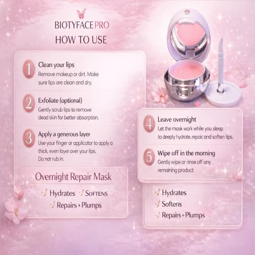 Nourishing & Repairing Overnight Lip Mask, Lip balm Vegan Deep Hydration with Mineral-Rich Formula, Waterproof.35oz (Rose, flavor)