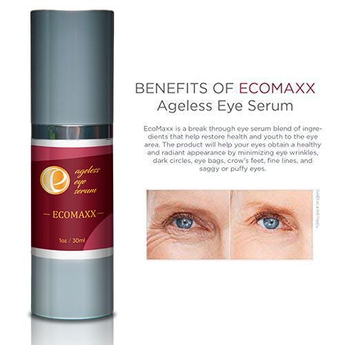 Ecomaxx Ageless Eye Serum-Anti Aging Serum- Naturally Repair Under Eye Area -Minimize Fine Lines and Wrinkles -Fight Signs of Aging