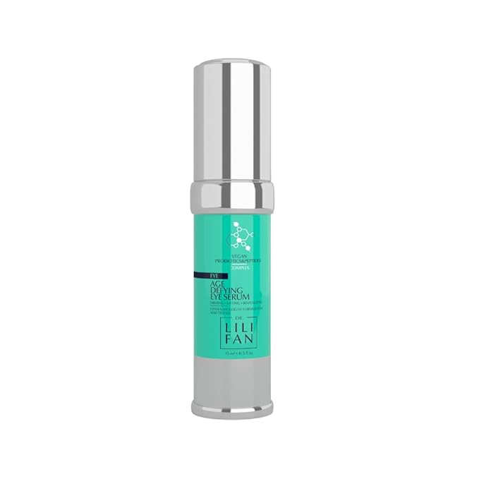 Dr Lili Fan Probiotic Age-Defying Eye Serum. Peptide Eye Serum for Fine Lines, Puffiness & Hydration. Vegan, Gentle for Sensitive Skin. 0.5 fl oz