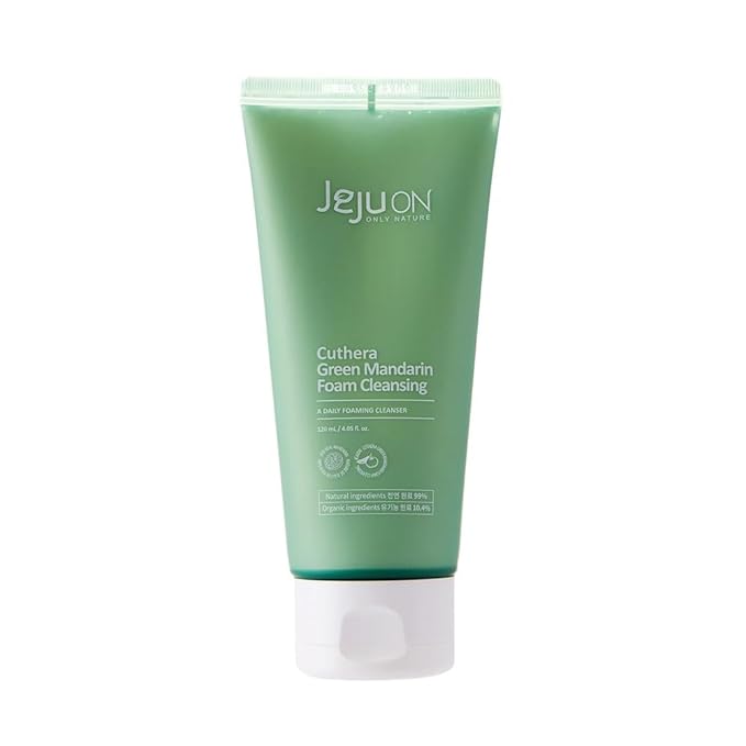 Cuthera Green Mandarin Korea Cleansing Foam 4.05 Fl Oz - Vegan Natural Skincare, Hydrating, Makeup Cleansing, Moisturizing, Skin Calming, Exfoliation Care, Waste Care