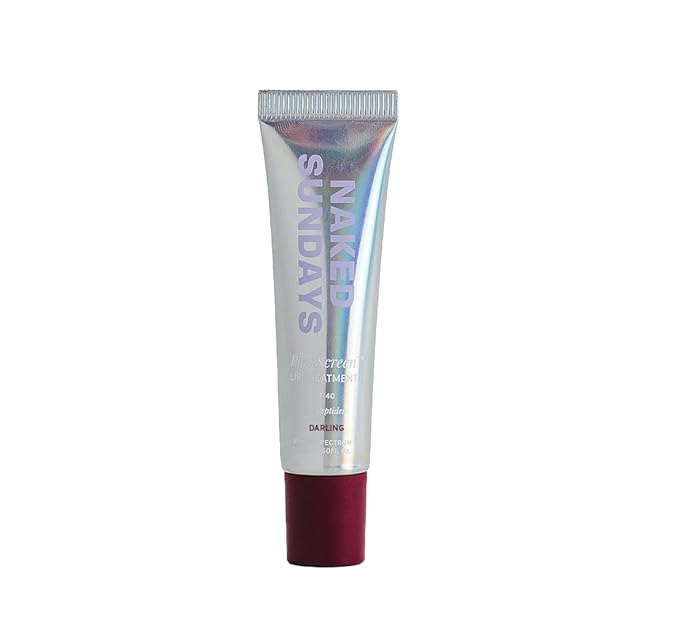 Naked Sundays Poutscreen SPF 50 Lip Treatment – Hydrating Lip Balm with Broad Spectrum, Glossy Non-Sticky Finish, Nourishing Lip Care with Peptides for Protected Lips - 15ml (Darling)