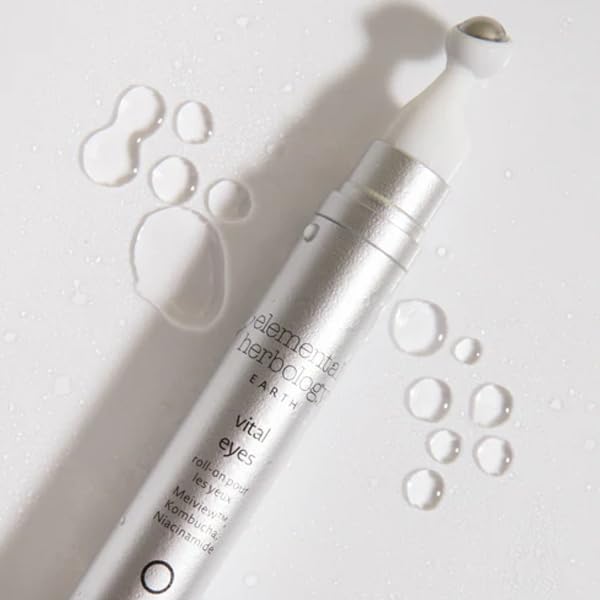 Elemental Herbology Vital Eyes 0.50 fl oz – Brightening & De-Puffing Eye Roller Serum with Kombucha & Niacinamide – Firms, Hydrates & Reduces Dark Circles
