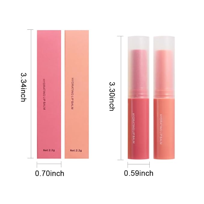 Nourishing Lip Balm for Dry & Chapped Lips, Ideal Lipstick Primer for Women, Deep Moisturization Chapstick, Vegan Tinted Lip Balm, Hydrating, Fall Winter Lip Care, 5#+6#
