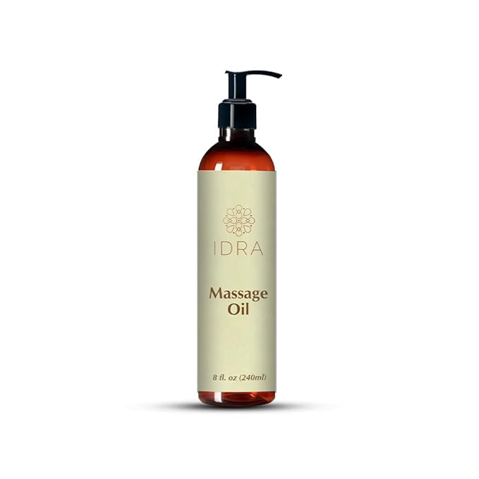 Idra Wellness Body Massage Oil for Massage Therapy - Contains Lavender, Rose, Ylang Ylang - 100% Pure - 240ml, Multipurpose Instant Absorption Full Body Massage Oil - 8 Fl Oz