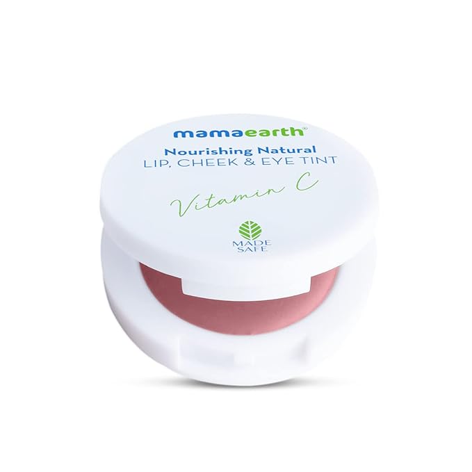 Mamaearth Nourishing Natural Lip Cheek & Eye Tint (02 - Coco Nude Shade) | Long Lasting Creamy Matte Finish | Multi Use Tint for All Skin Tones | with Vitamin C & Cocoa | 0.14 Oz/4g