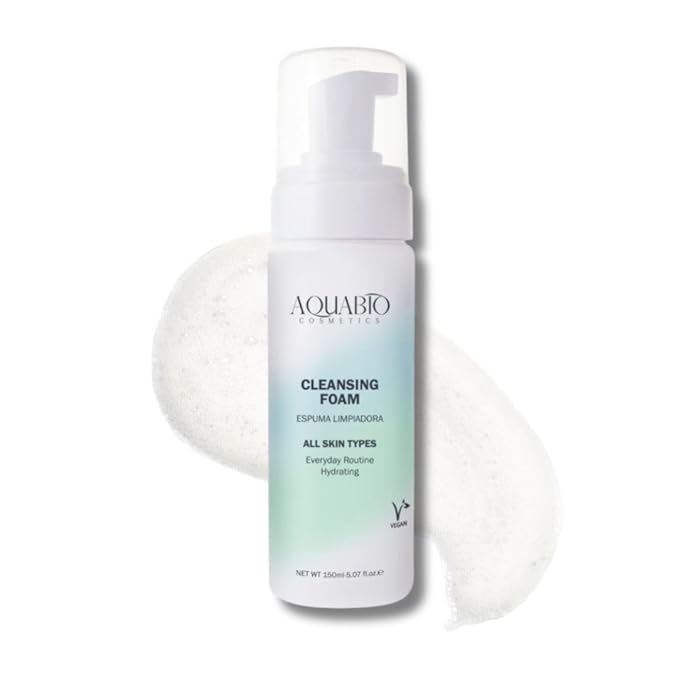 AquaBio Face Cleansing Foam Wash Natural, Clean & Gentle Hydrating Detox for All Skin Types, Vegan & Cruelty-Free with Fruit & Botanical Extracts, Peptide Enriched, Non-Toxic, Paraben-Free, Unisex
