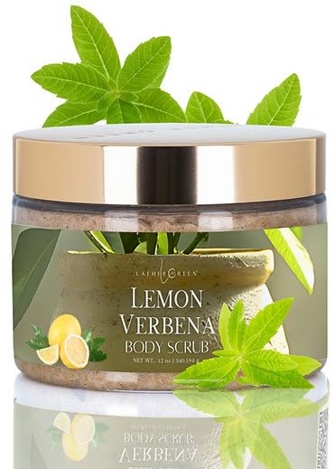 Lemon Verbena Natural Body Scrub – Exfoliating & Hydrating Scrub for Smooth, Radiant Skin, 12 oz