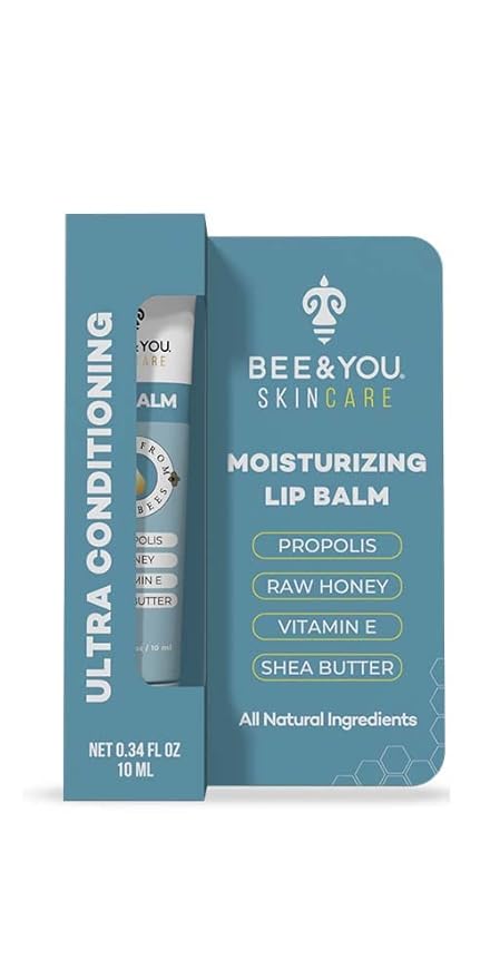Bee and You Ultra Conditioning, 100% Natural, Moisturizing Lip Balm, Chapped Lips Treatment Severe, Beeswax, Propolis Extract, Raw Honey, Vitamin E, Shea Butter, 10ML