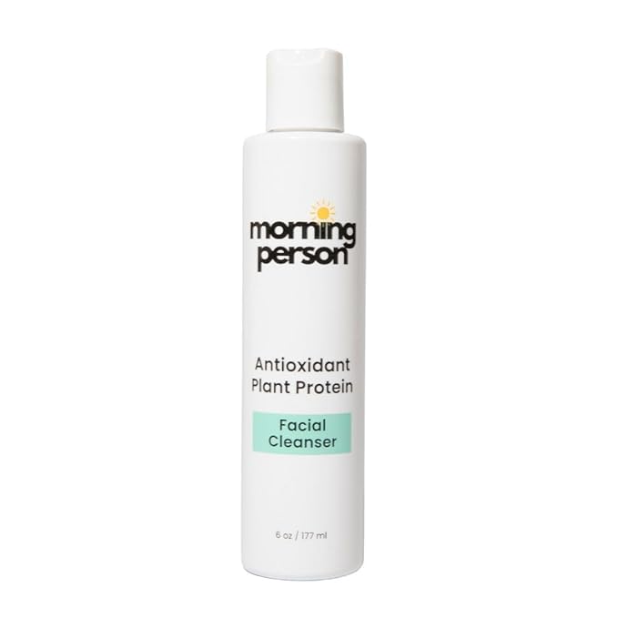 Morning Person Antioxidant Plant Protein Cleanser – Gentle Daily Face Wash, Removes Makeup, Hydrating & Soothing, Vegan & Sulfate-Free