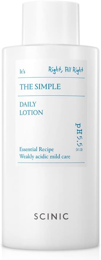 SCINIC The Simple Daily Face Lotion | Vegan, pH-Balanced Moisture Lotion with Madecassoside & Aloe Vera Leaf Juice | Korean Skin Care (8.79 fl.oz)