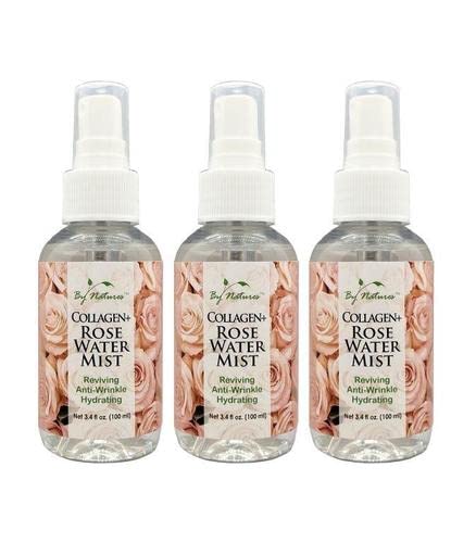 By Natures Collagen + Rose Water Mist Travel Size 3.4 oz (Pack of 3)