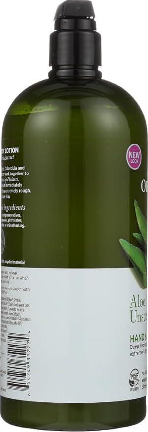 Avalon Organics Hand & Body Lotion for Dry Skin Aloe Unscented, 32 OZ