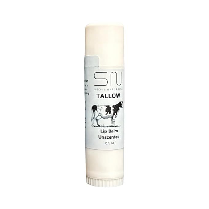 Seoul Naturals Tallow Lip Balm, Unscented, k beauty, 0.5 oz