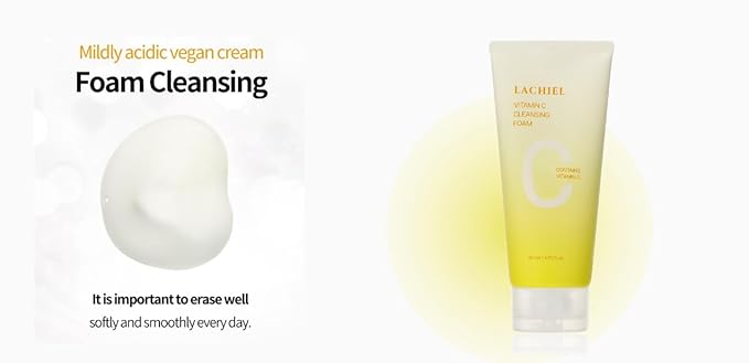Vitamin C Cleansing Foam/Face Wash All Skin,Vitamin Capsules,Vegan,Low pH, /4.05 fl.oz.