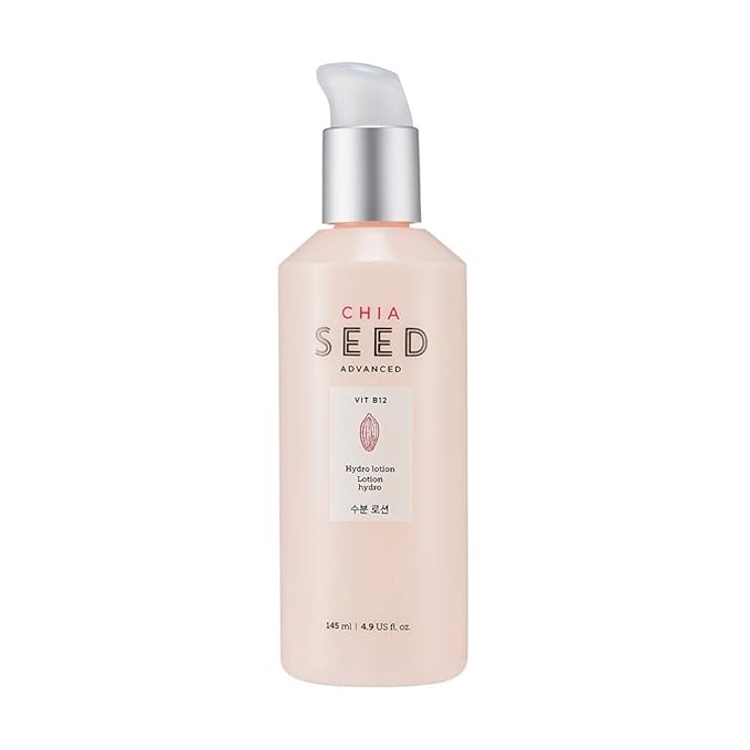 THE FACE SHOP Chia Seed Hydro Lotion | Soft Hydrating Lotion for Skin Moisturizing & Nourishing without Sticky Residue | Formulated for Intense, Upgraded & Hydrating Care, 4.9 Fl Oz