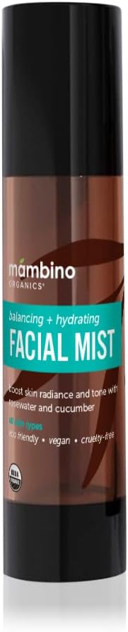 Mambino Organics Balancing Facial Mist & Toner, Organic Rose Water Facial Toner for Skincare & Self Care, Lightweight Hydrating Mist for All Skin Types, 2 fl oz