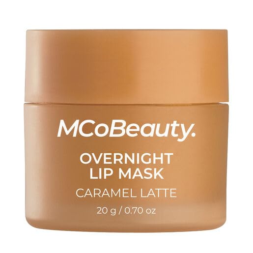 MCoBeauty - Double Duty Lip Mask - Contains Coconut Oil and Vitamin E Lip Balm for Day or Overnight Mask - Caramel Latte Scent - Skin Care and Makeup Accessories - - 15g