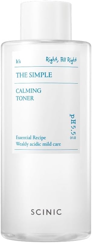 SCINIC The Simple Calming Toner 10.1 fl oz (300ml) | Vegan Face Astringent for Sensitive and Irritated Skin | Fresh Watery Texture | PH-Balanced Mild Toner | Korean Skincare