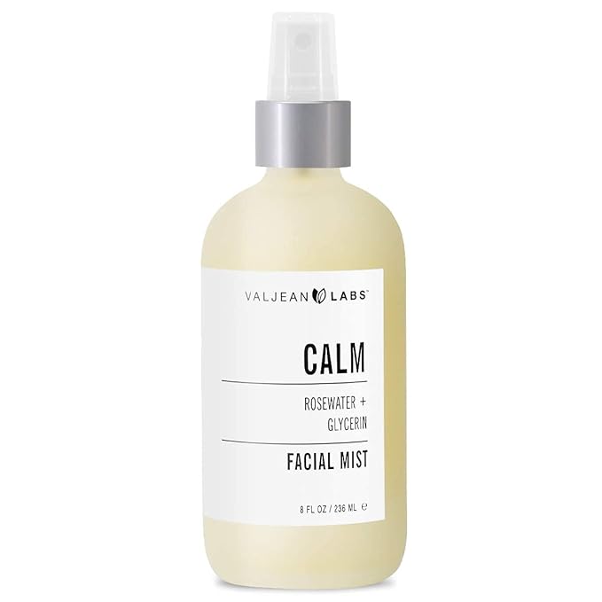 VALJEAN LABS Face Mist - Calm | Rosewater + Glycerine | Calms, Moisturizes, Soothes | Helps to Even Complexion | Paraben Free (8 oz)