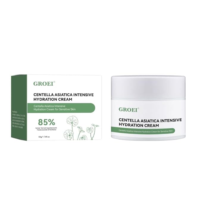 Centella Asiatica Intensive Hydration Cream, 85% Natural Ingredients, Long-Lasting Moisturizer for Sensitive & Dry Skin, Face Moisturizer Cream, 50g