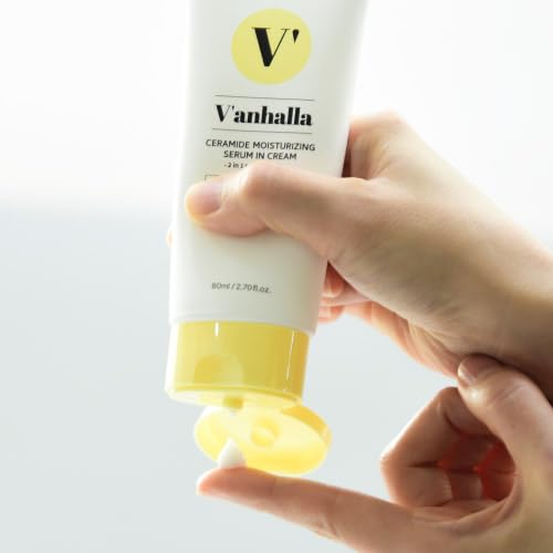 V’anhalla Ceramide Moisturizing Serum in Cream 2.70fl.oz. | Vegan, Deep moisturizing, Nourishing, Glow skin. Daily facial moisturizer with Ceramide NP, 3 types of Hyaluronic acids, Panthenol