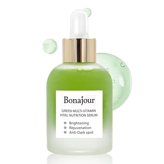 [BONAJOUR] Vegan Natural Green Multi Vitamin Serum for Face - 72% Vitamin, Anti Aging & Brightenging, Remove Dark Spot 1.18 fl. oz