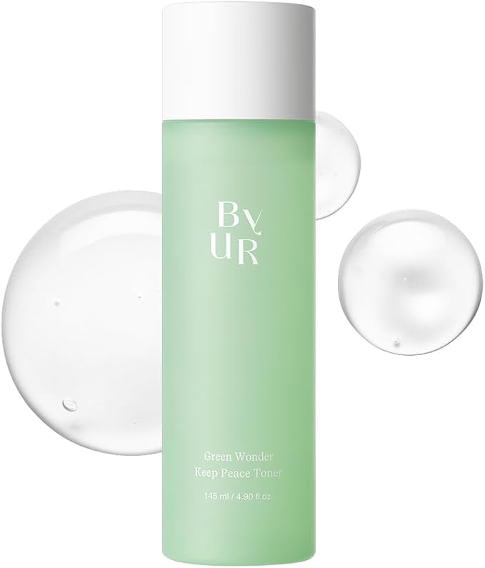 ByUR Green Wonder Keep Peace Toner - Gentle Exfoliation & Sebum Control, Soothing & Redness Care for Sensitive Skin, Jeju Mugwort, Centella Asiatica, Tea Tree, & LHA, Facial Pore Care Korean Skincare