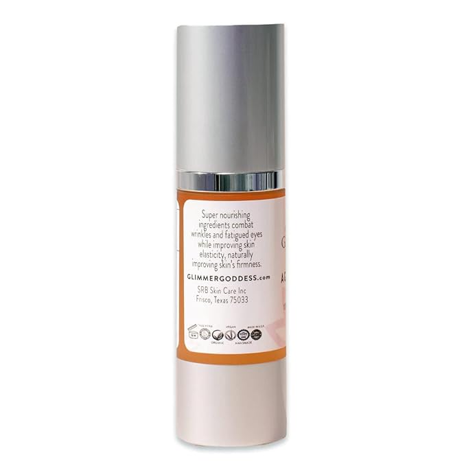 Glimmer Goddess Organic Hydrating Eye Serum with Peptides & Vitamin C, 1 oz