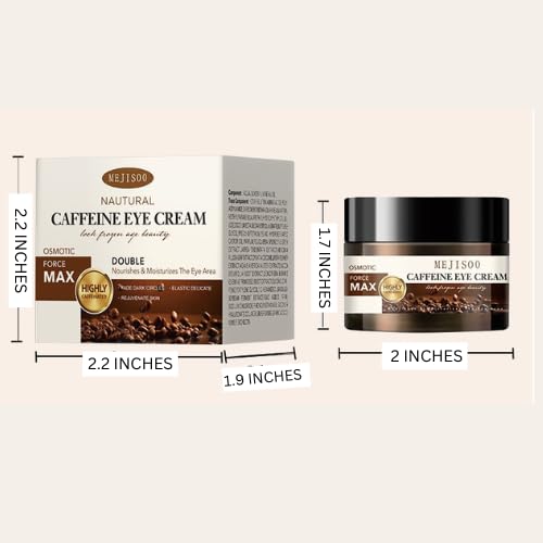 Natural Caffeine Eye Cream 50g for Dark Circles and Puffiness, Under Eye Wrinkles Fine Line and Eye Bags For Sensitive All Skin