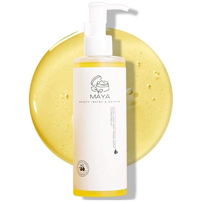 MAYA Olive Plant Essence Cleansing Oil – Makeup Removing Facial Cleanser for All Skin Types, Nourishing Plant Oils, Deep Pore Cleansing, Hydrating & Non-Greasy – 250 ml