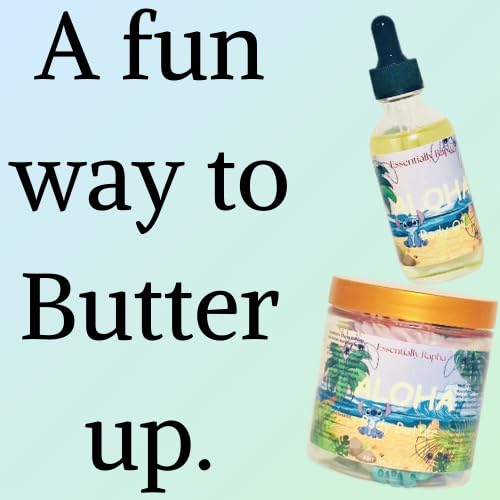 Aloha Body Butter, 7 Ounce Butter Rich Moisturizer with Mango, Sal, Shea Butter, Grapeseed and Coconut Oil. Tropical Scent with Coconut. Long Lasting Moisturizer, Age 7+
