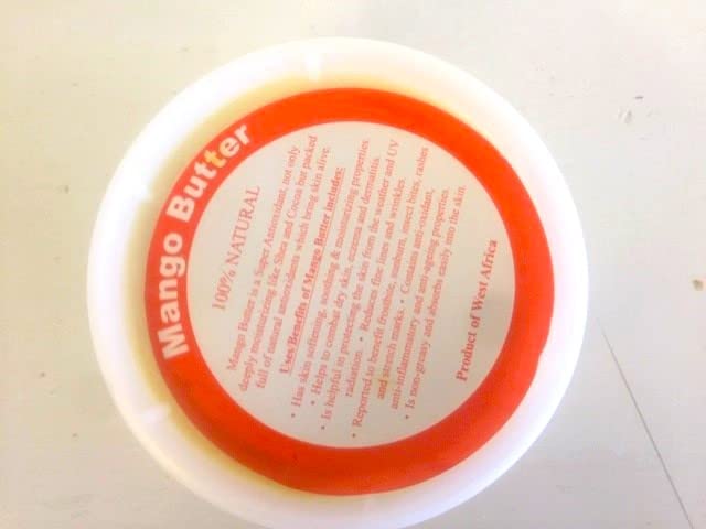 Raw Unrefined 100% Pure Natural mango Butter from West Africa, no fragrance added great moisturizer 8 oz