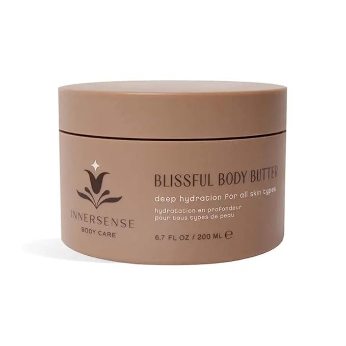 INNERSENSE Organic Beauty - Blissful Body Butter | Shea Butter, Vitamins B5, C + D for Nourished, Smooth, Soft Skin | Clean, Non-Toxic, Cruelty-Free | Paraben + Phthalate Free (6.7 fl oz | 200 ml)